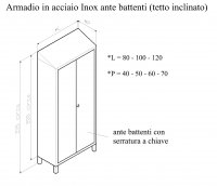 Armadio in ACCIAIO INOX AISI - 304 ad ante battenti