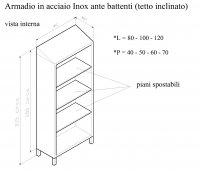 Armadio in ACCIAIO INOX AISI - 304 ad ante battenti