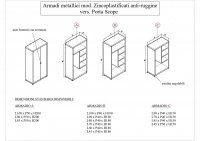 ARMADIO DA BALCONE ZINCOPLASTIFICATO mod. PORTA SCOPE - H200