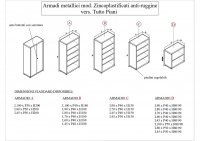 ARMADI DA BALCONE ZINCOPLASTIFICATI mod. TUTTO PIANI - H 180