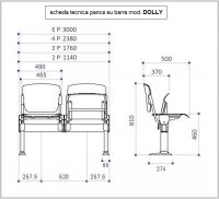 Panca d'attesa su barra con seduta ribaltabile mod. DOLLY